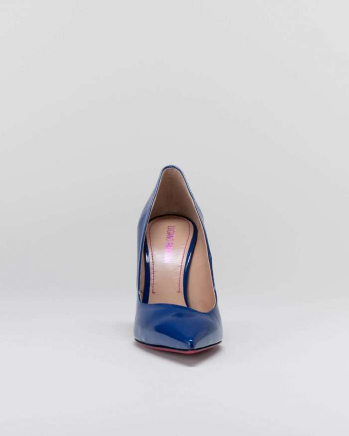 LUCIANO PADOVAN SIMPLE LINE Décolleté Robin PELLE VERNICIATA BLU Soddisfazione Garantita