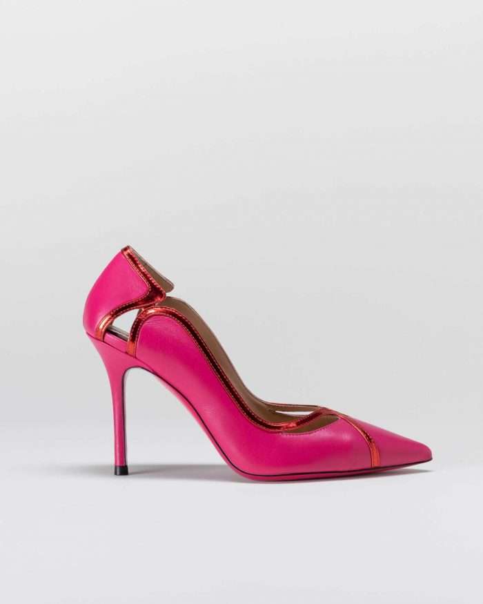LUCIANO PADOVAN WAVES LINE DÈCOLLETÈ FILADELFIA PELLE FUCSIA ROSSO Promozione Limitata
