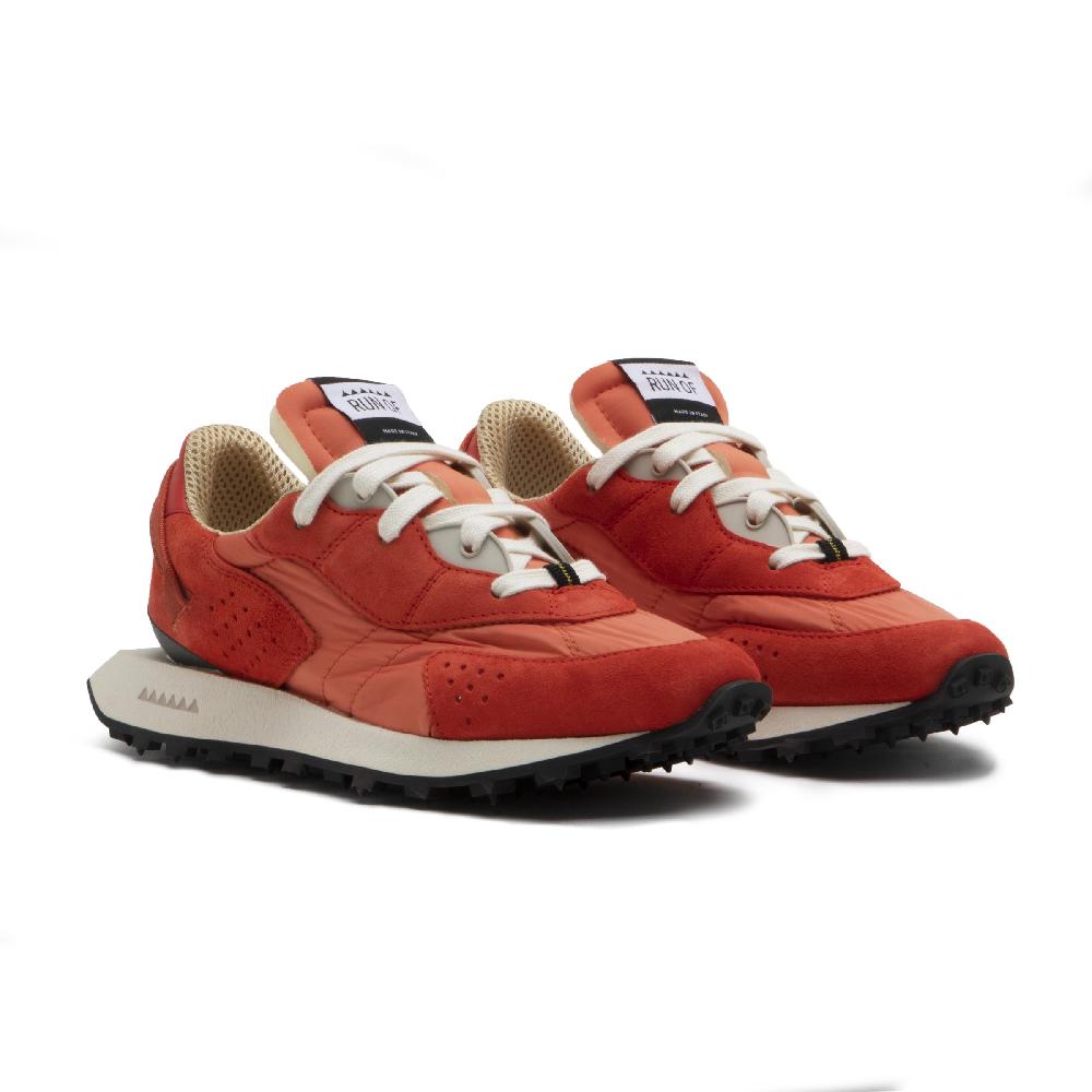 ﻿RUN OF Argo scarpe da ginnastica in pelle scamosciata e nylon rosso mattone Moda