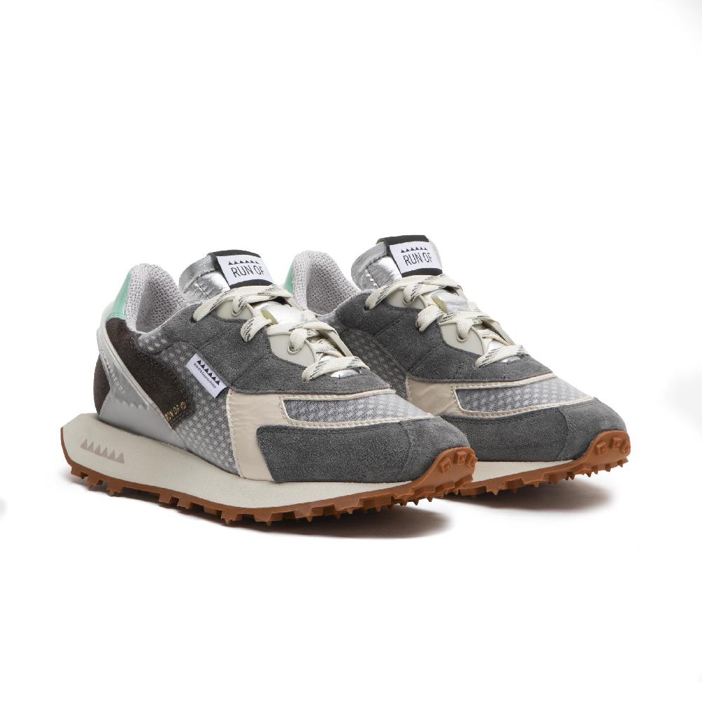 RUN OF Abelia sneakers in pelle scamosciata e rete di nylon con talloncino in pelle % Italy