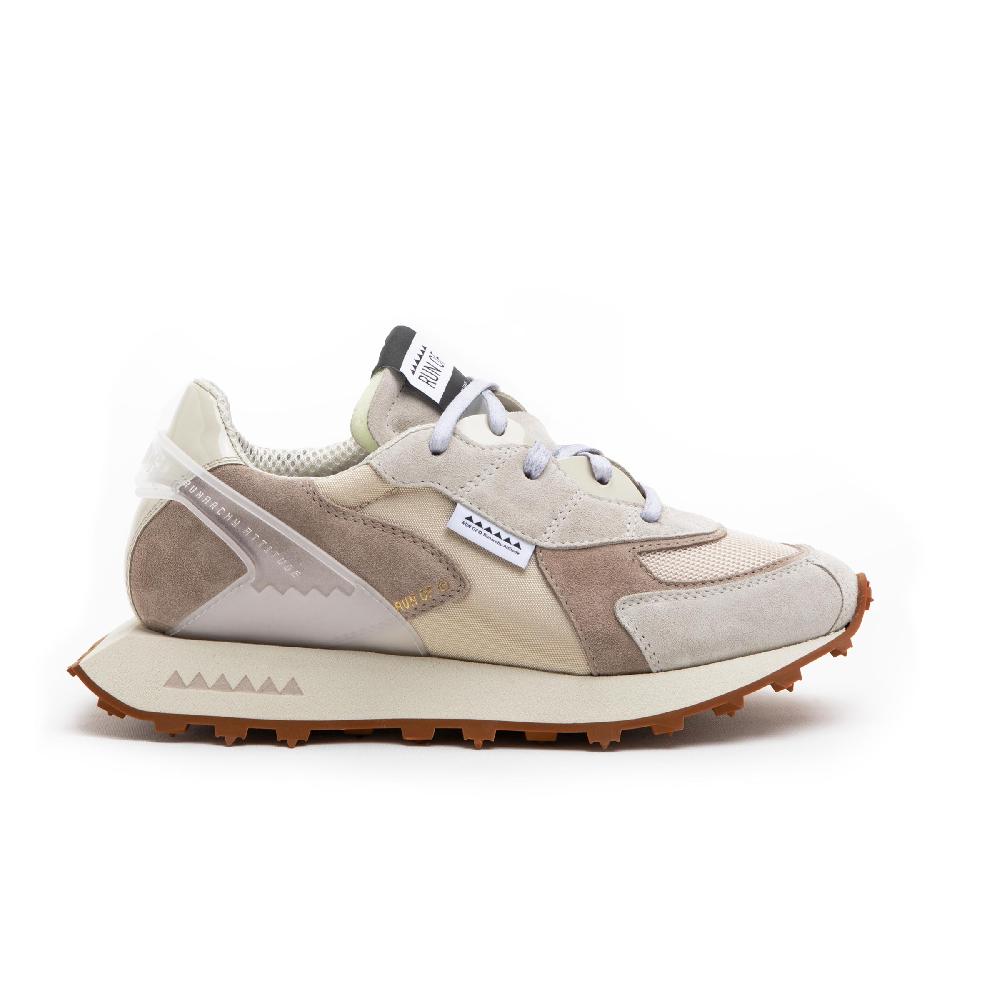 RUN OF Finch sneakers in pelle scamosciata e mesh marrone