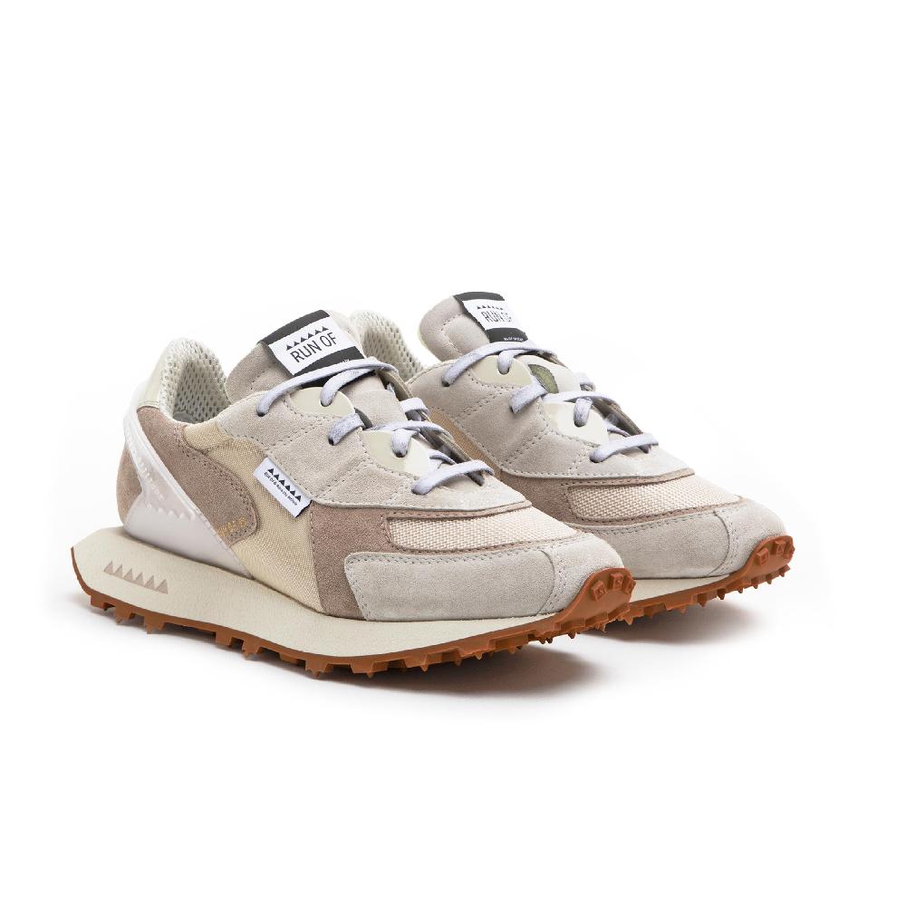 RUN OF Finch sneakers in pelle scamosciata e mesh marrone Pezzi Unici