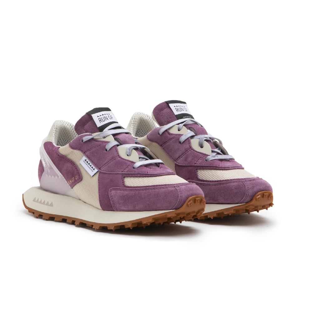RUN OF Grape sneakers in pelle scamosciata viola e mesh Soddisfazione Garantita