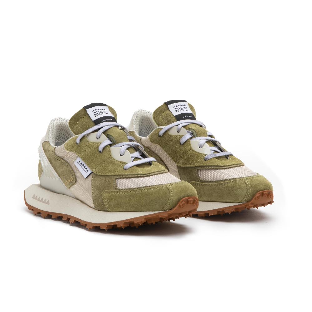 RUN OF Musk sneakers in pelle scamosciata e mesh marrone Qualità Garantita