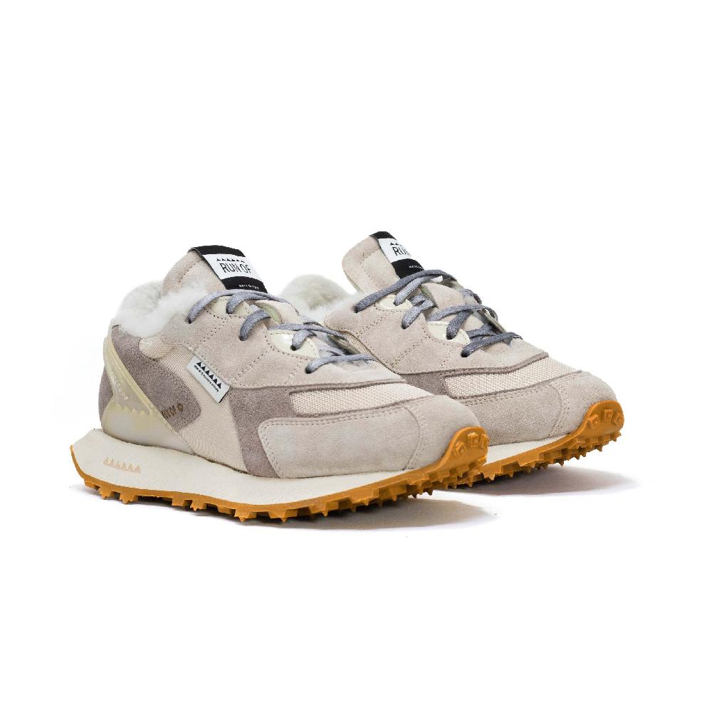 RUN OF Finch SH sneakers in pelle scamosciata shearling e nylon web ufficiale Consegna Veloce