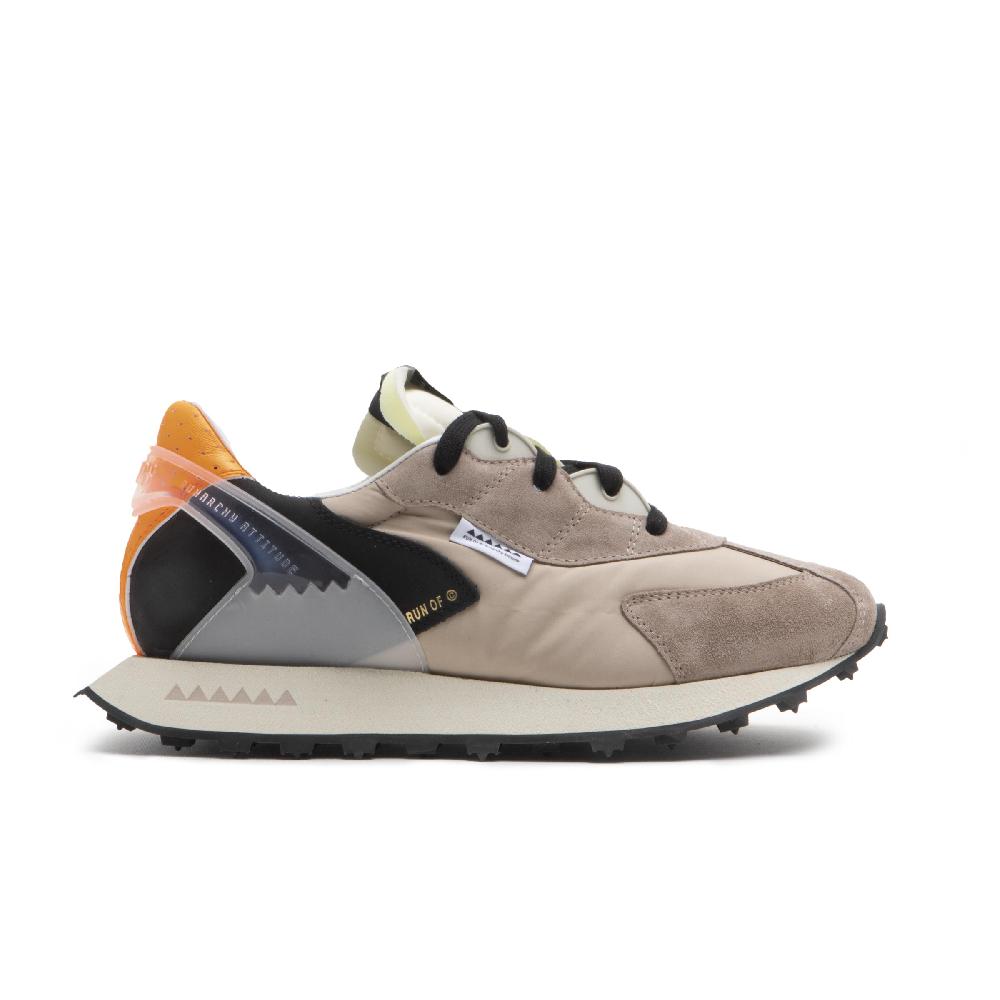 RUN OF Iberica sneakers in pelle scamosciata e nylon con talloncino arancione Affare Del Giorno