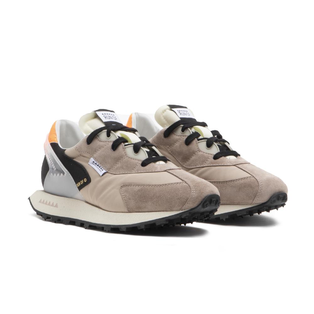 RUN OF Iberica sneakers in pelle scamosciata e nylon con talloncino arancione Affare Del Giorno