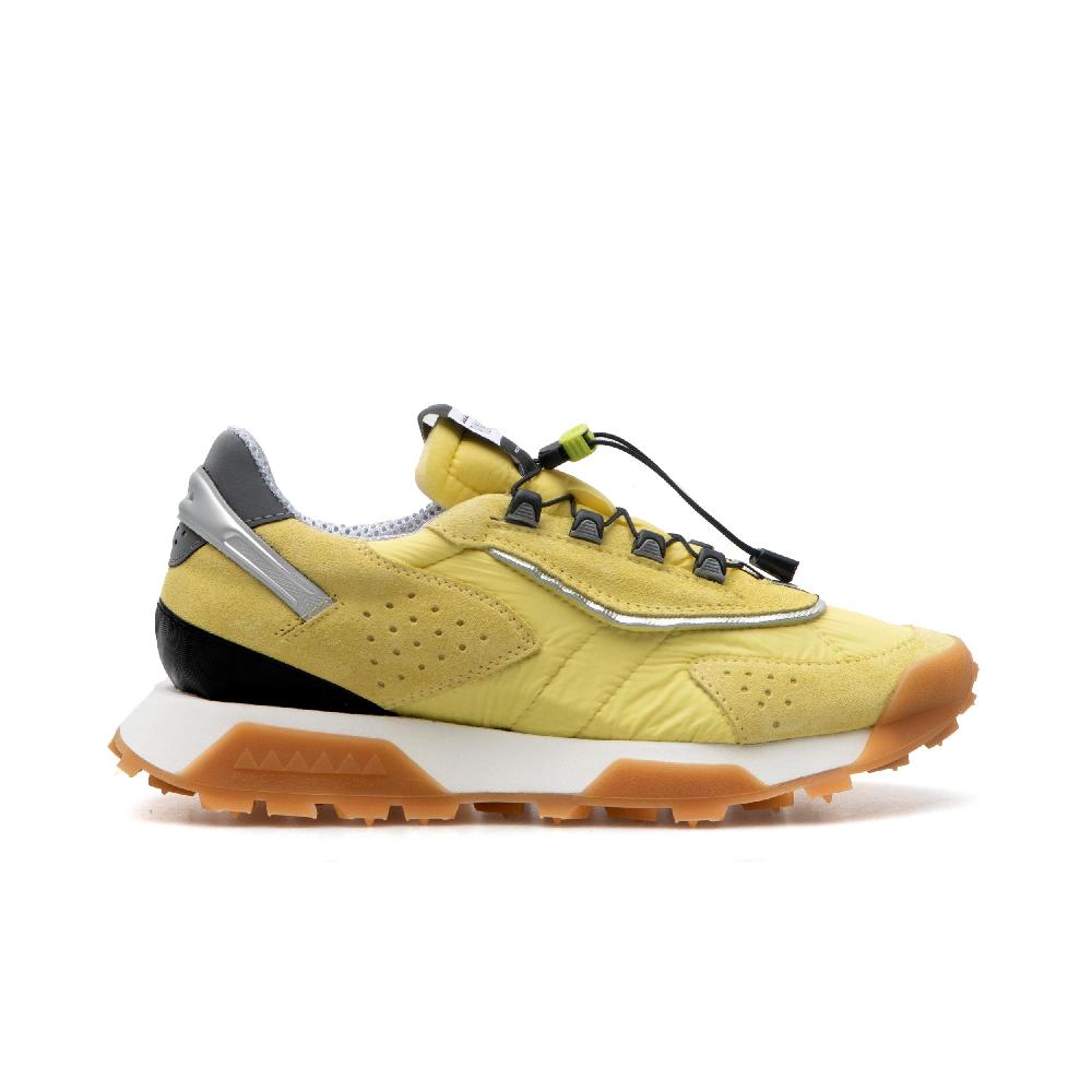 RUN OF Hill sneakers in pelle scamosciata e nylon giallo con sistema di allacciatura rapida Sconto