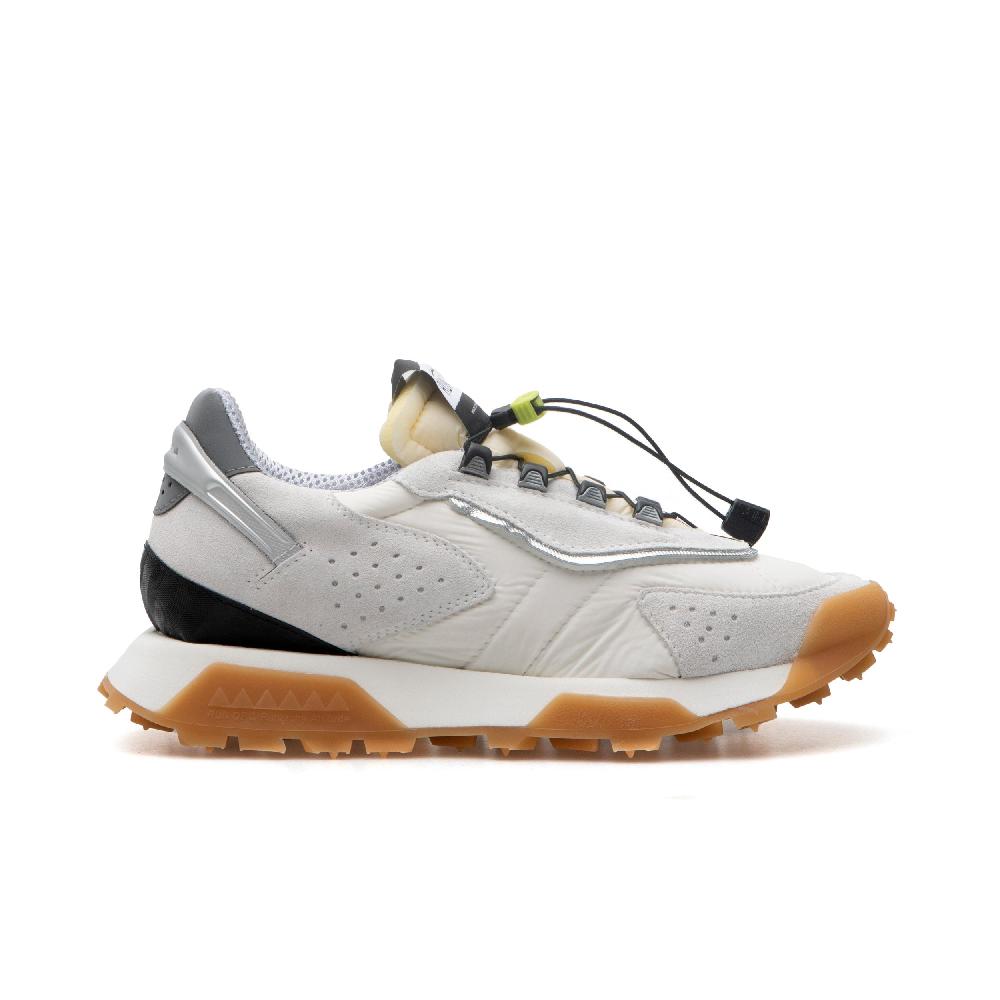RUN OF Path sneakers in pelle scamosciata bianca e nylon con sistema di chiusura rapida Super sconto