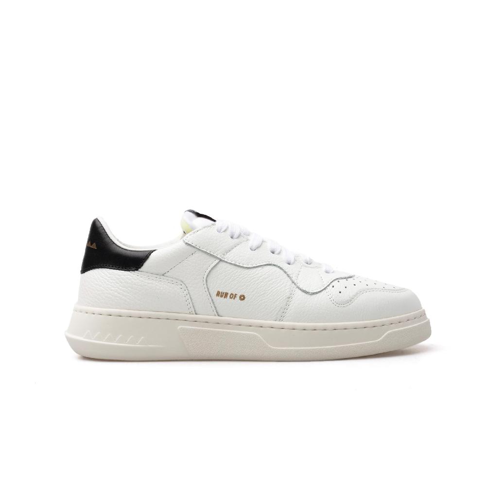 RUN OF Classic BK sneakers in pelle bianca con talloncino in pelle nera Economico