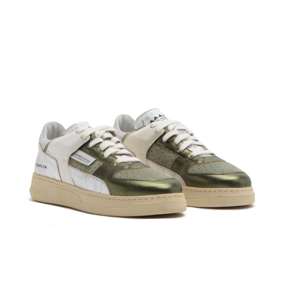 RUN OF Bessmer sneakers in pelle colorata metallizzata e pelle scamosciata Outlet