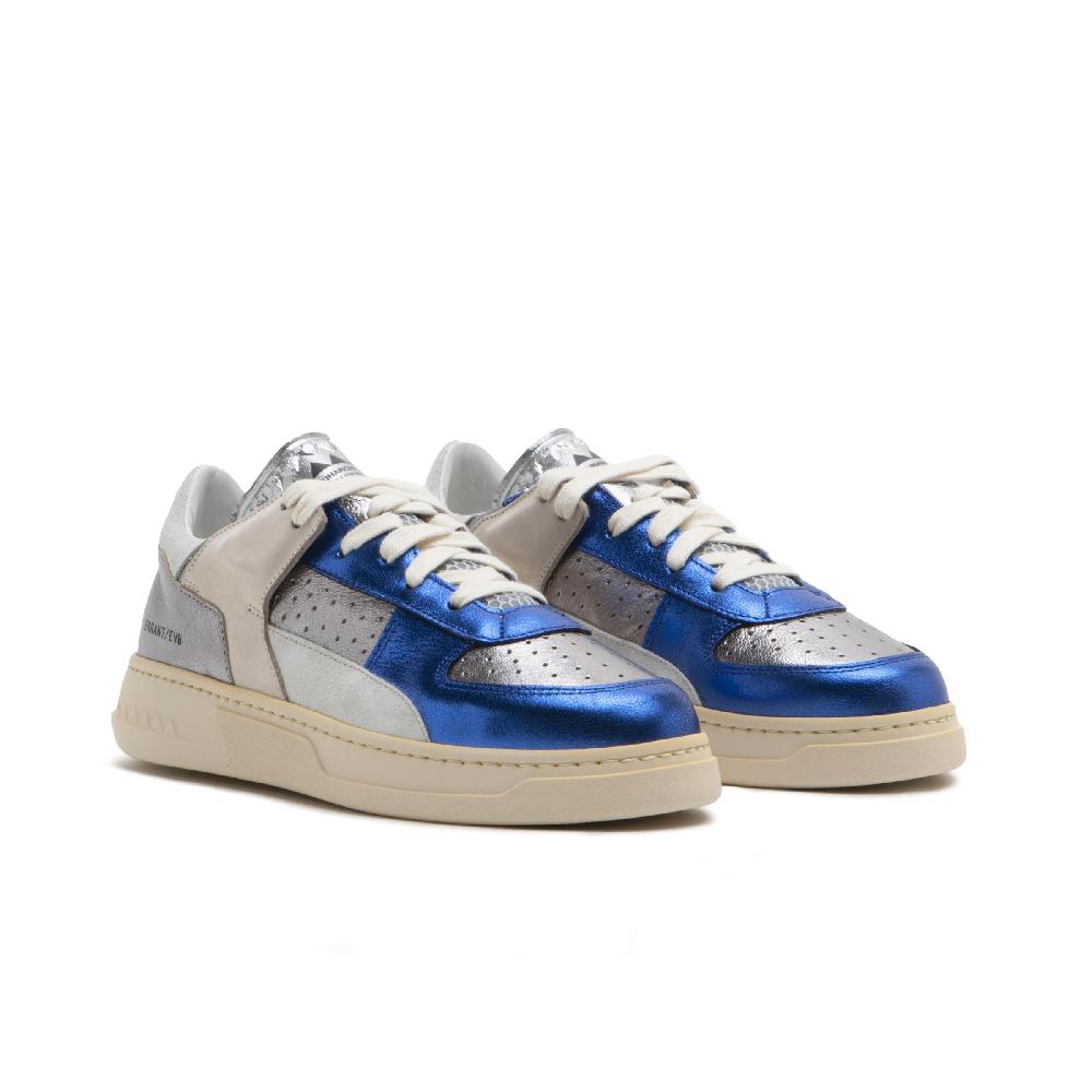 RUN OF Key sneakers in pelle colorata metallizzata e pelle scamosciata Saldi