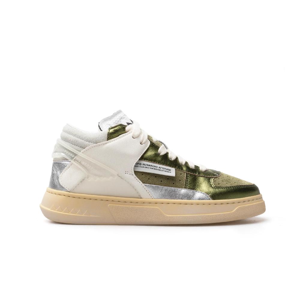 RUN OF Bessmer Mid sneakers mid in pelle di colori metallizzati Offerte