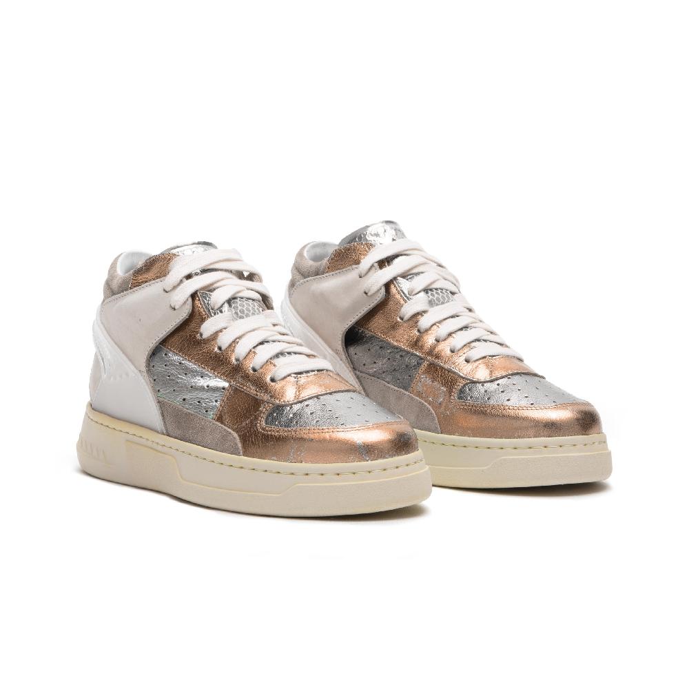 RUN OF Bronze Mid sneakers mid in pelle di colori metallizzati Hotsell