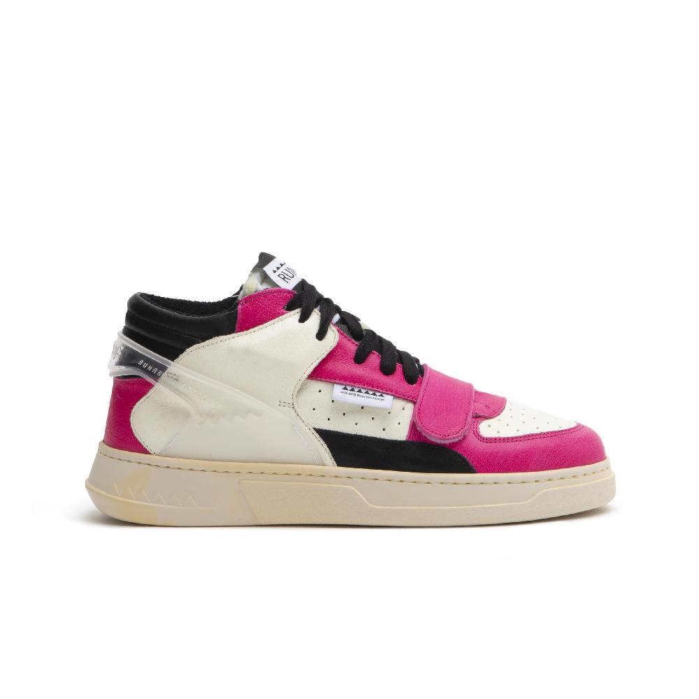 RUN OF Violet sneakers in pelle fuxia bianca e nera I Più Venduti