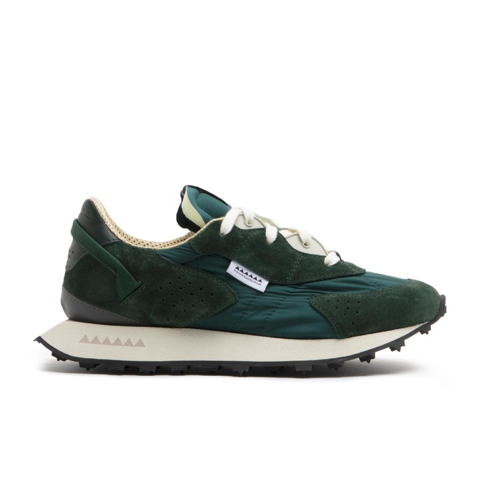 RUN OF Radon sneakers in pelle scamosciata verde e nylon verde 2025