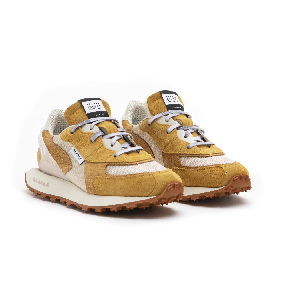 RUN OF Senape sneakers uomo in pelle scamosciata e nylon | sito ufficiale RUN OF Prezzo Ridotto