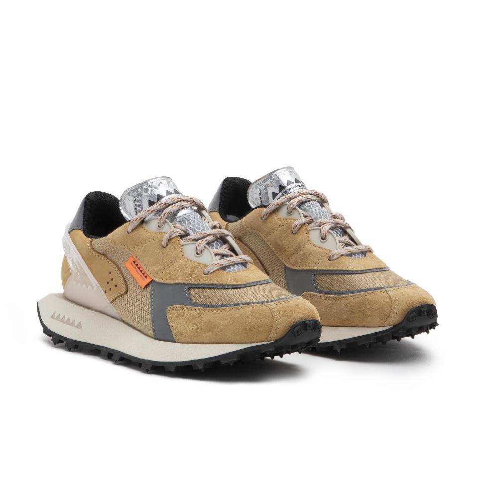 RUN OF Atene sneakers in pelle scamosciata marrone chiaro nabuk e nylon Promozione Limitata