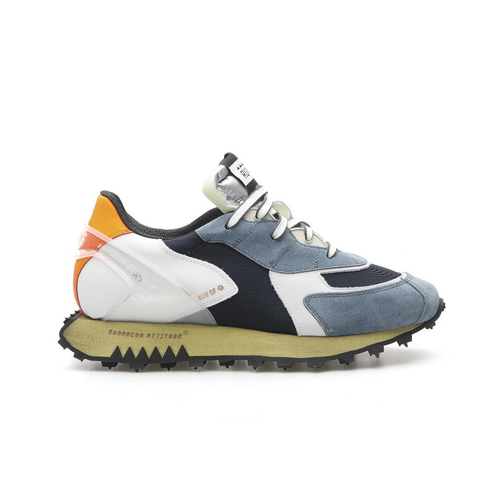 RUN OF Dusk sneakers in pelle e nylon con suola gialla Convenienza