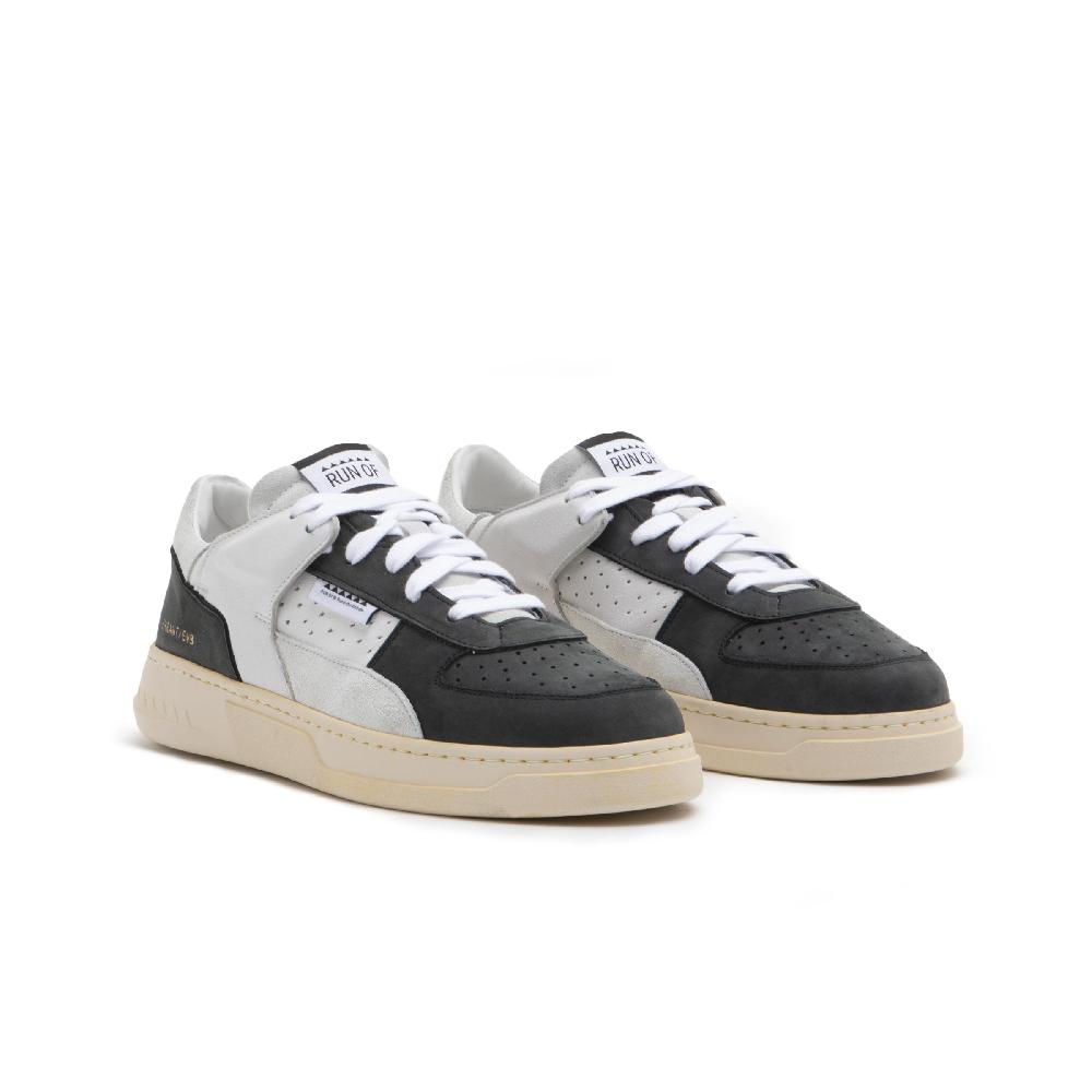 RUN OF Buio sneakers | in pelle bianca e nera con talloncino bianco % Saldi Di Fabbrica