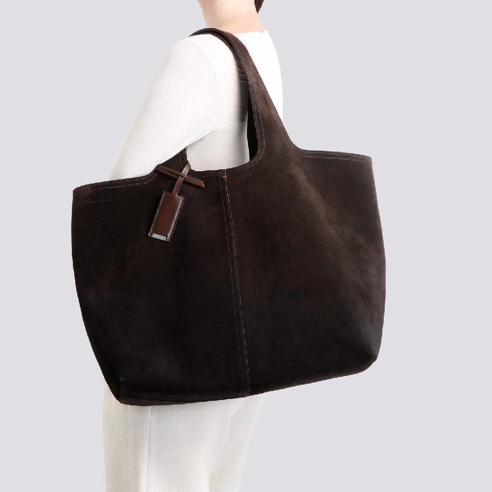 ﻿Santoni Borsa in suede testa di moro Moda