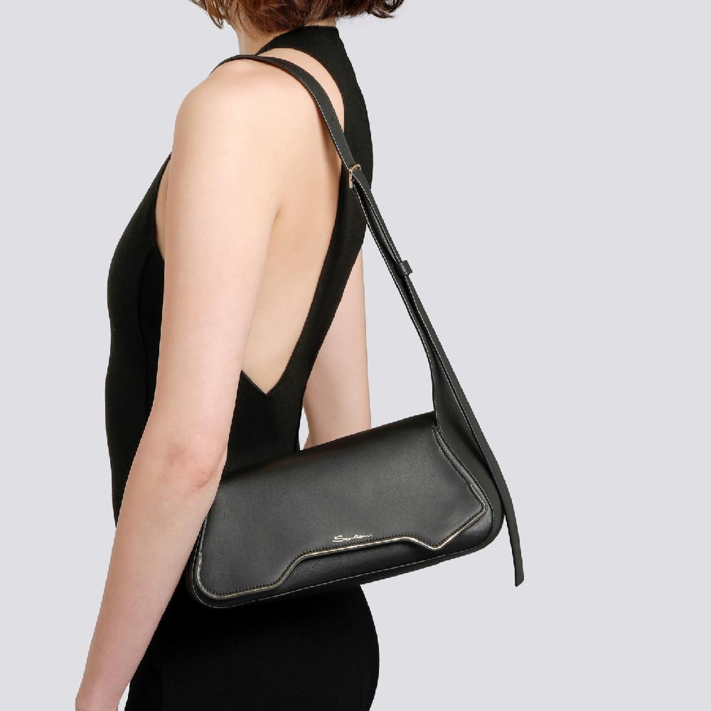 Santoni Borsa ThePluto in pelle nera Qualità