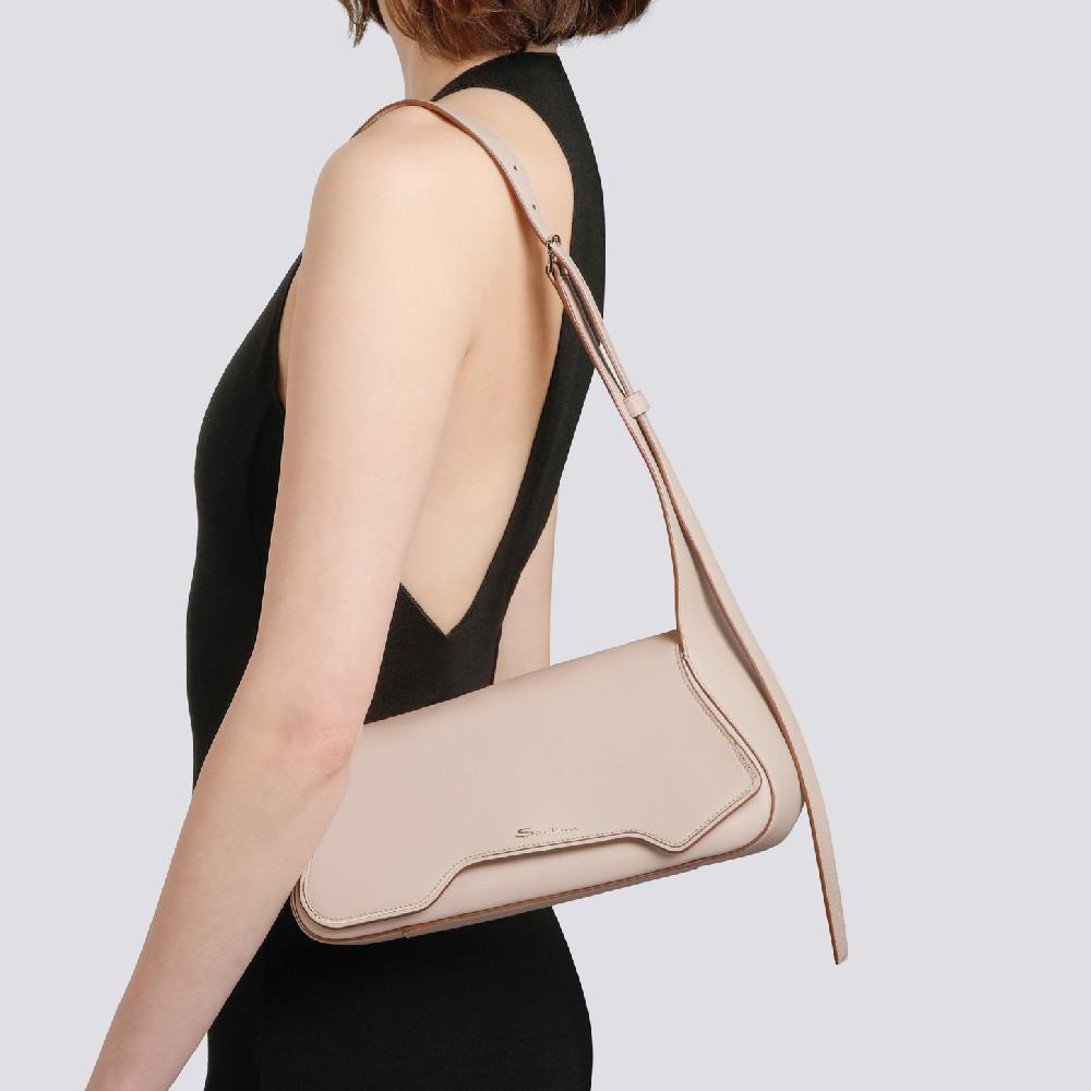 Santoni Borsa ThePluto in pelle beige Promozione