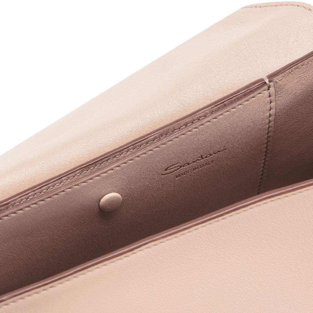 Santoni Borsa ThePluto in pelle beige Promozione