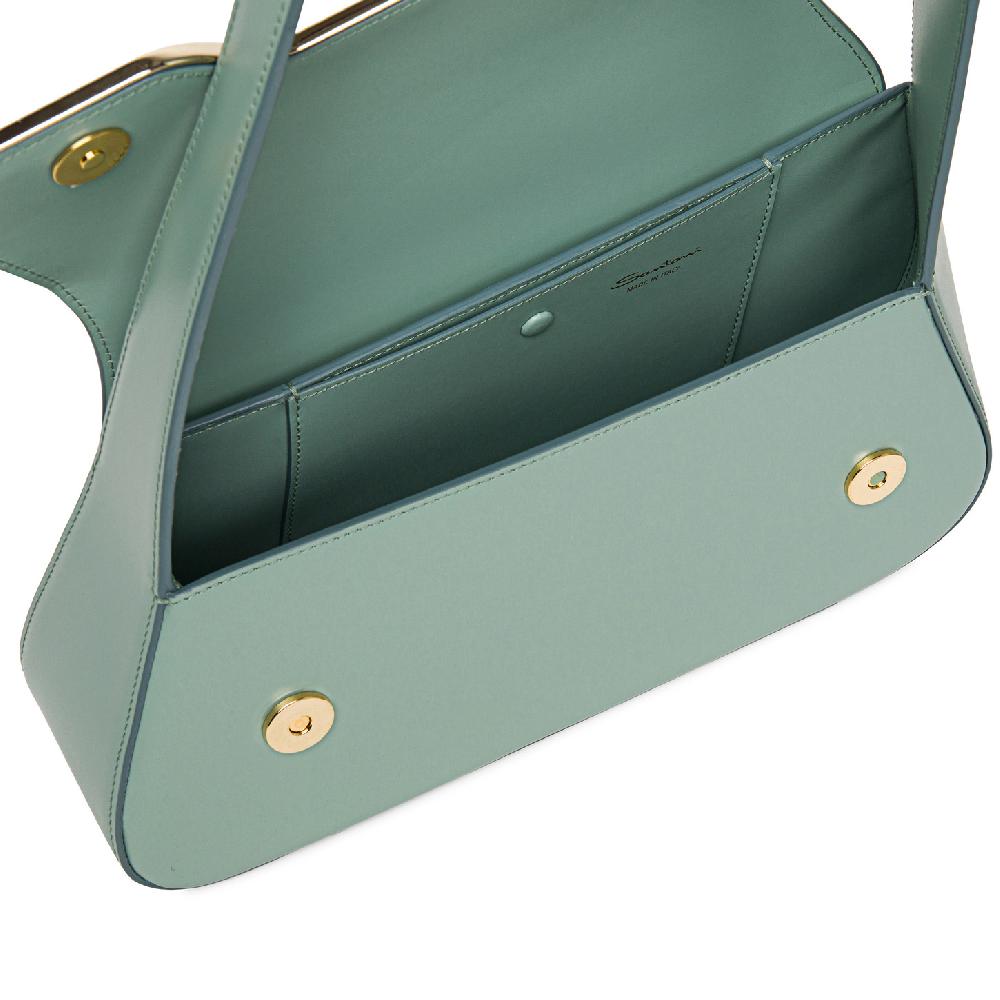 Santoni Borsa ThePluto in pelle verde acqua Spedizione Gratuita