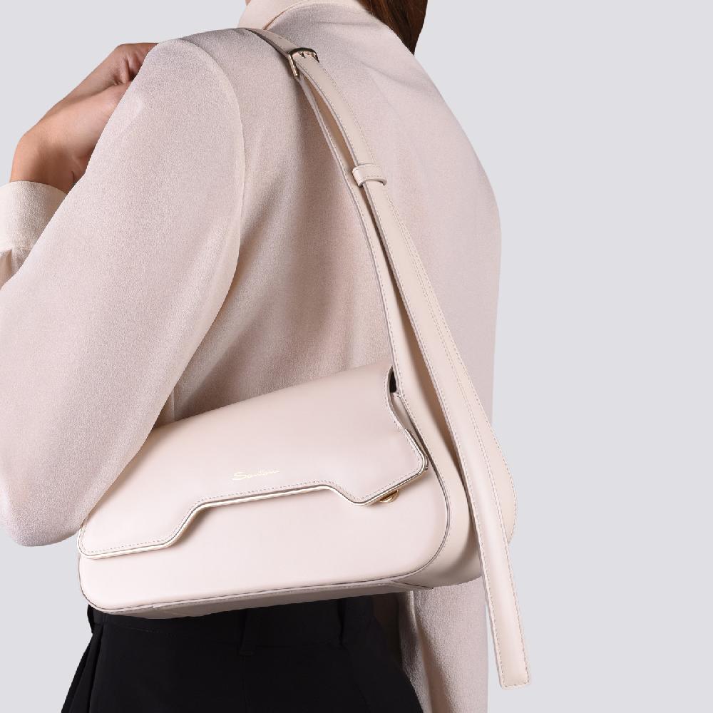 Santoni Borsa ThePluto in pelle bianca Pezzi Unici