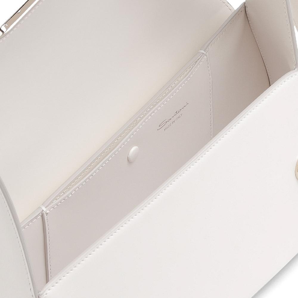 Santoni Borsa ThePluto in pelle bianca Pezzi Unici