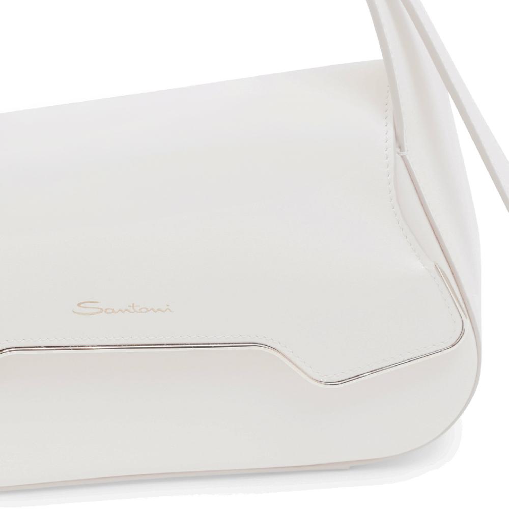 Santoni Borsa ThePluto in pelle bianca Pezzi Unici