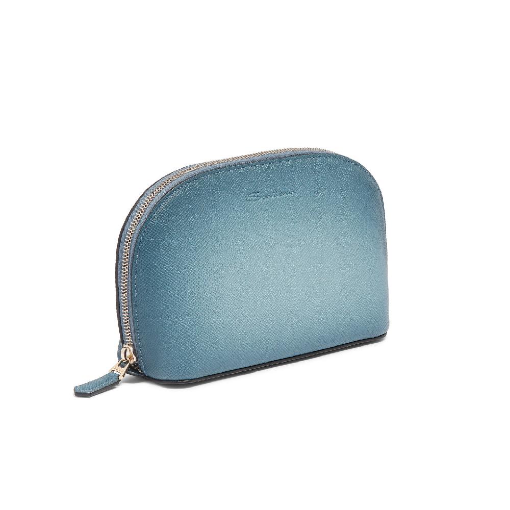 Santoni Pouch in Saffiano azzurro Soddisfazione Garantita