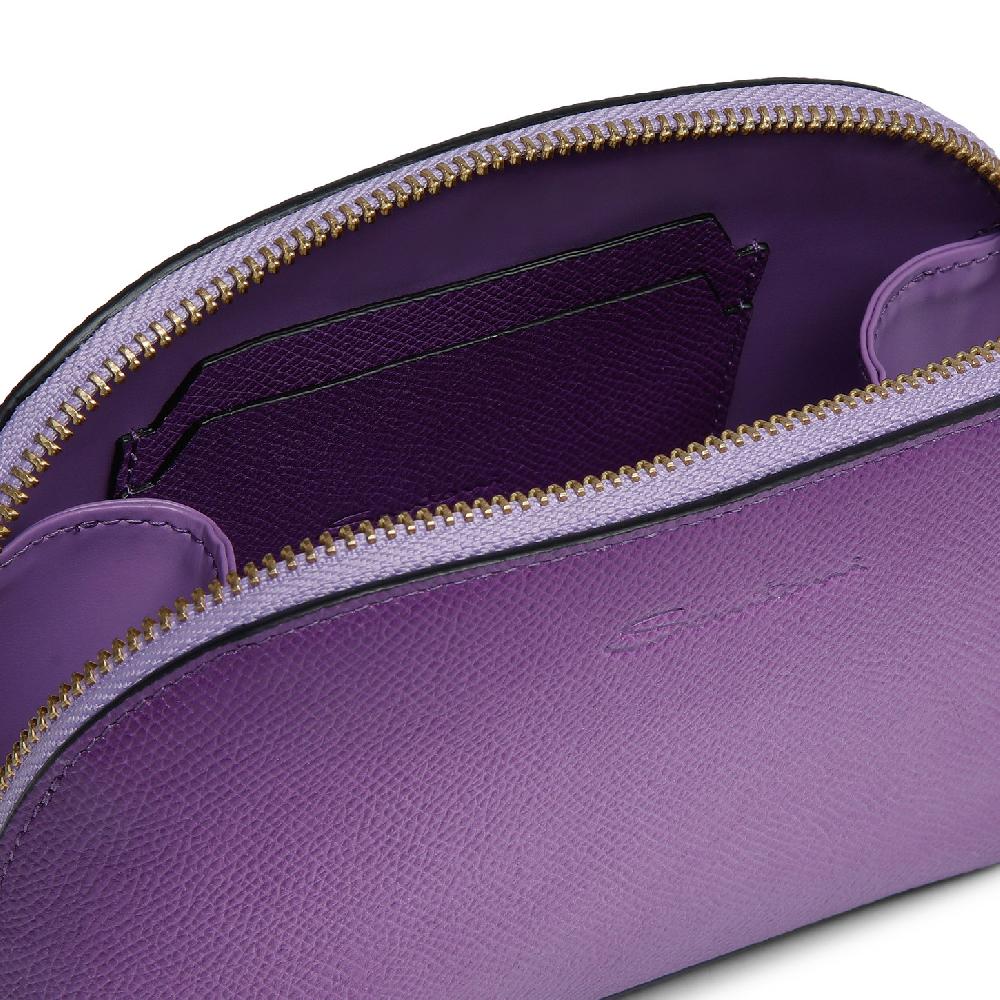Santoni Pouch in Saffiano viola Qualità Garantita