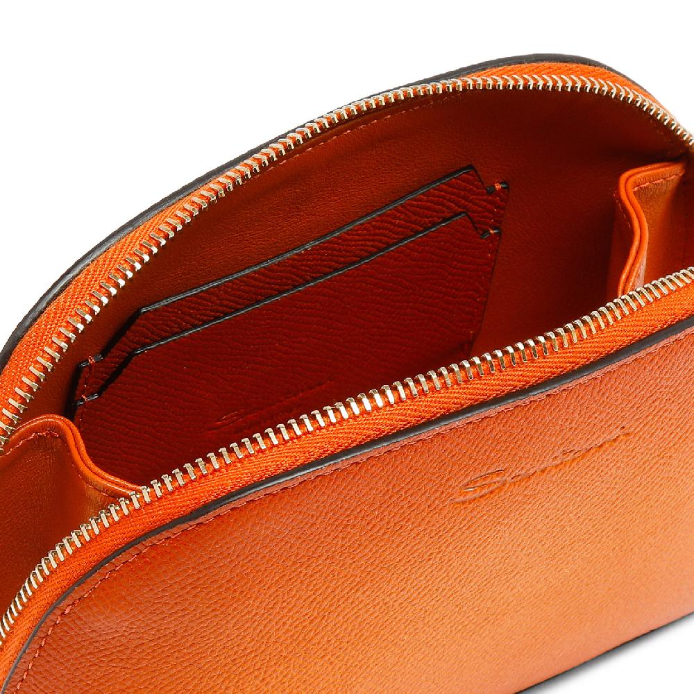 Santoni Pouch in Saffiano arancione Negozi Online