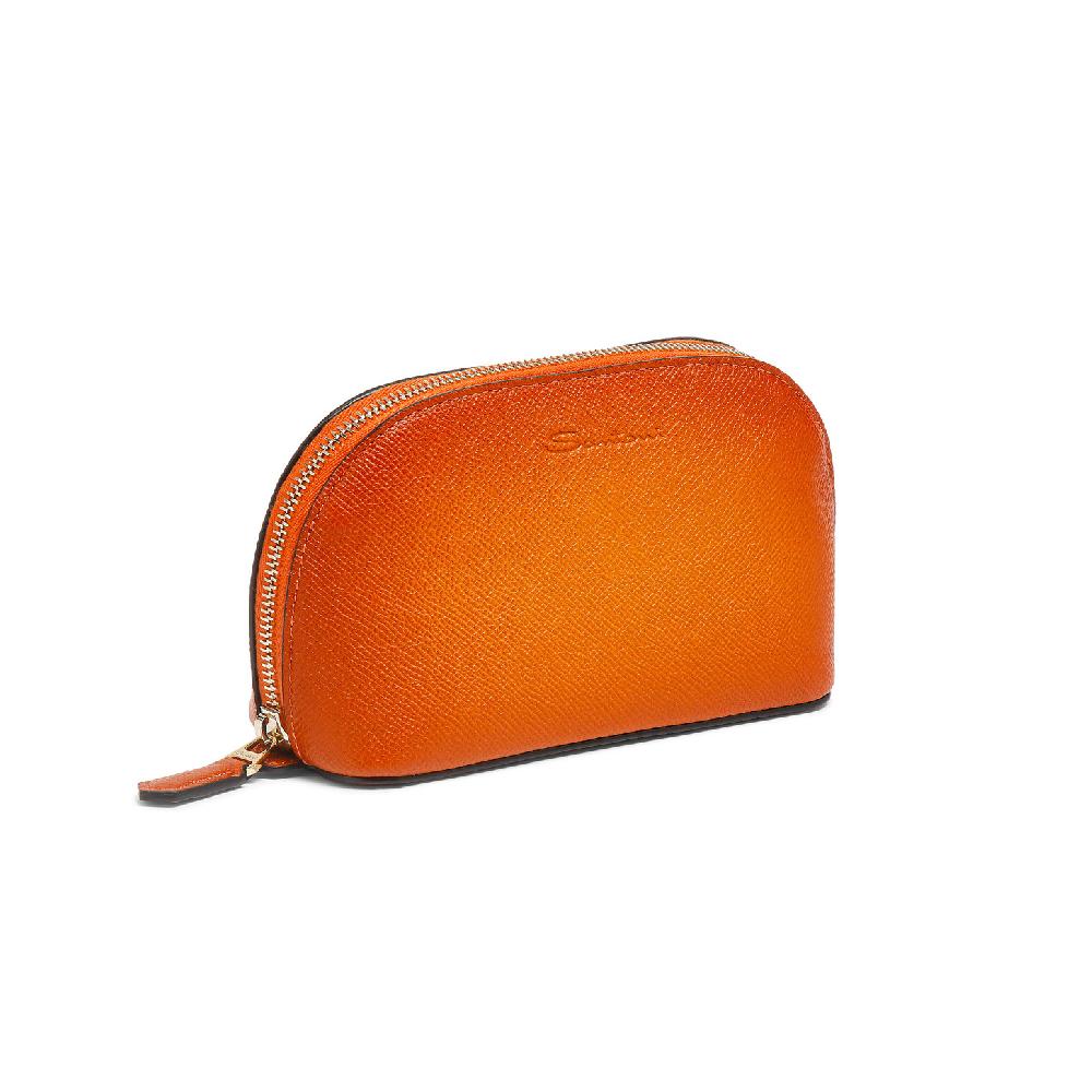 Santoni Pouch in Saffiano arancione Negozi Online