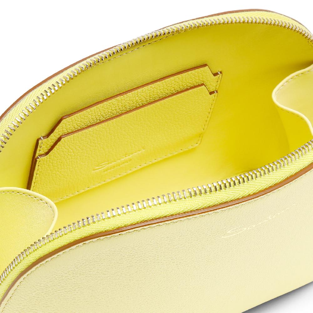 Santoni Pouch in pelle bottalata gialla Acquista Ora