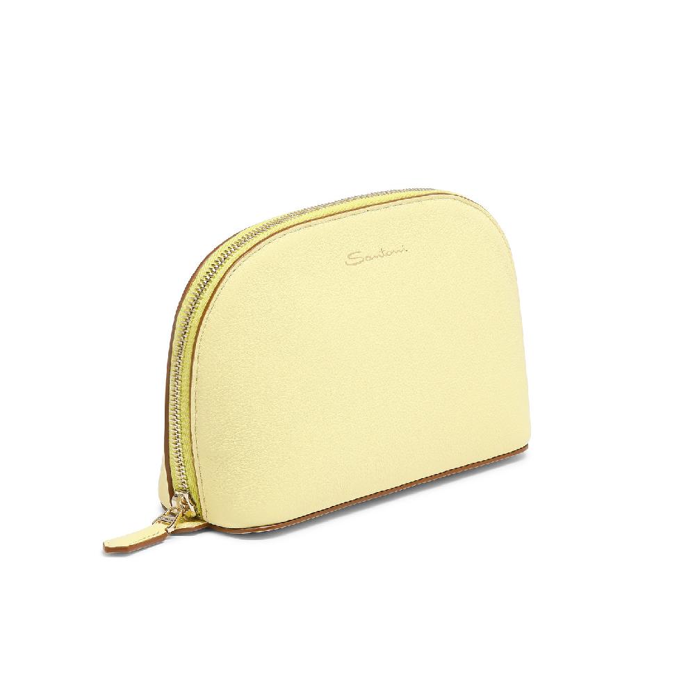 Santoni Pouch in pelle bottalata gialla Acquista Ora