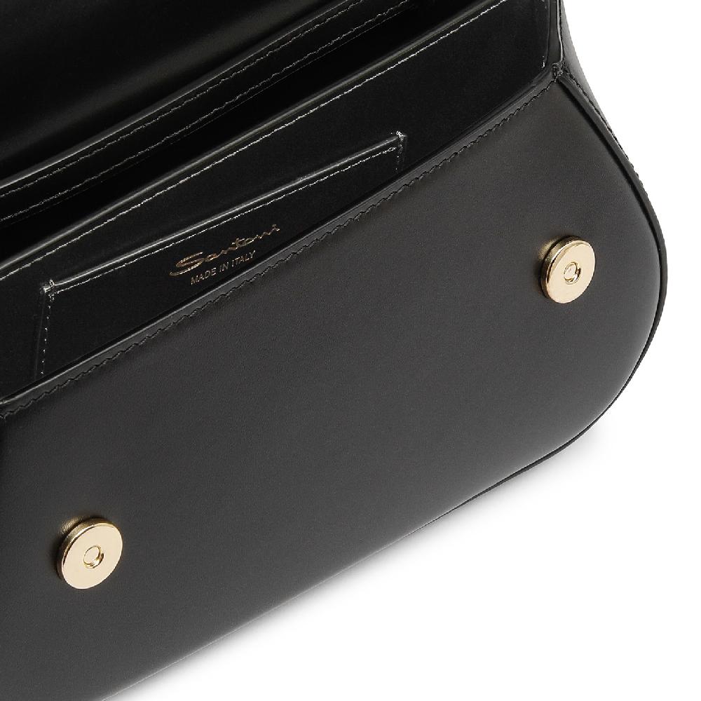 Santoni Borsa ThePluto a tracolla in pelle nera Shopping Online
