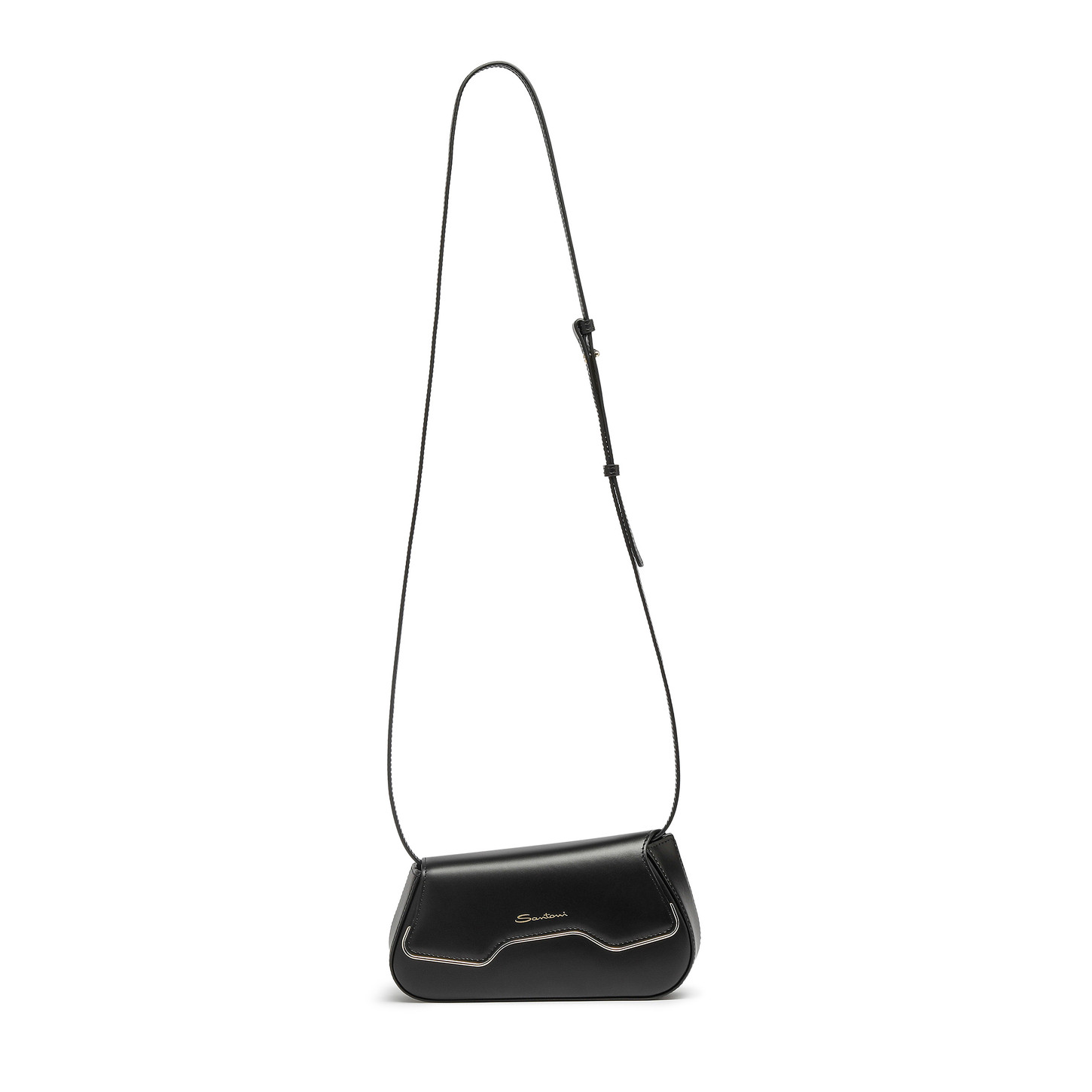 Santoni Borsa ThePluto a tracolla in pelle nera Shopping Online