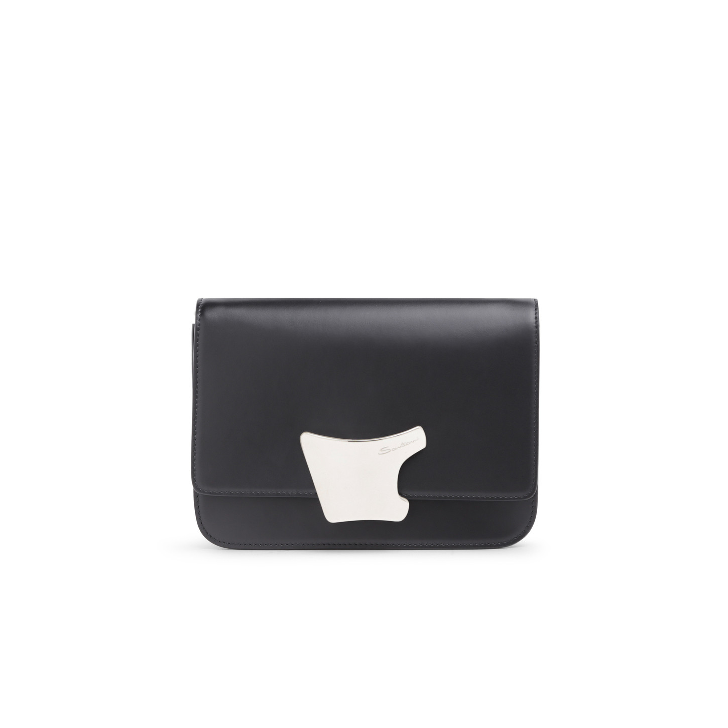 Santoni Borsa a tracolla in pelle nera Sottocosto