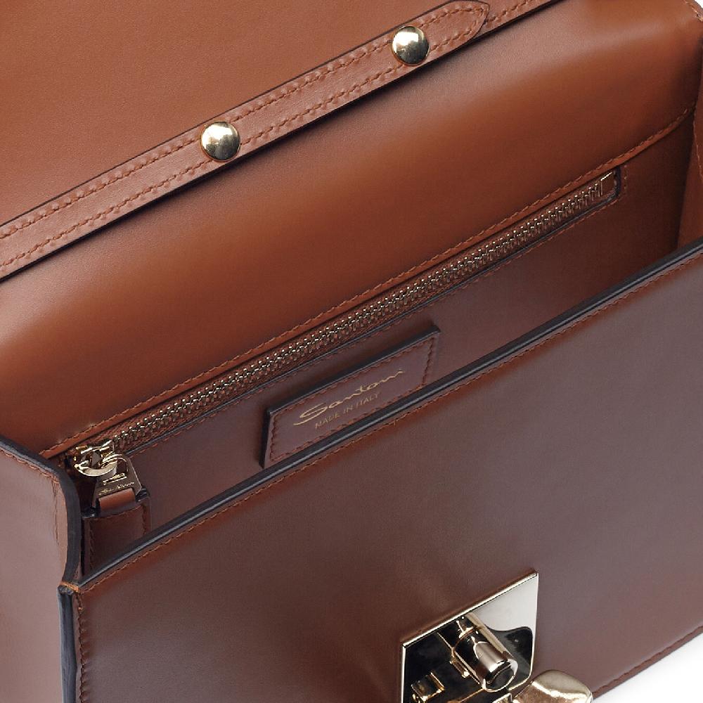 Santoni Borsa a tracolla in pelle marrone Convenienza