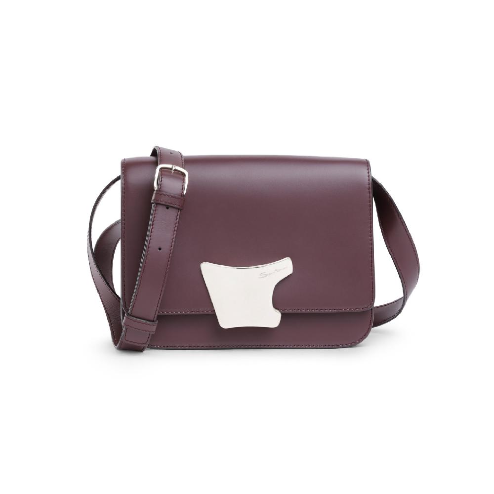 Santoni Borsa a tracolla in pelle bordeaux Outlet