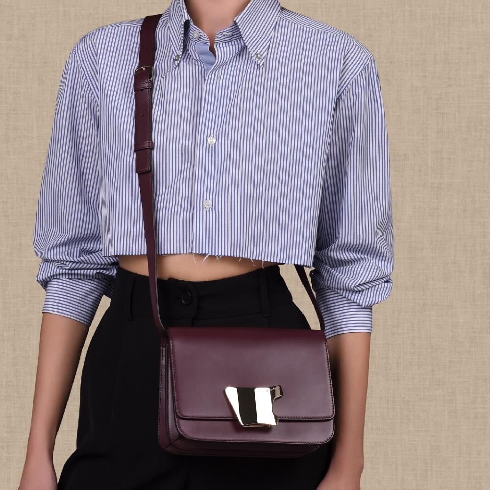 Santoni Borsa a tracolla in pelle bordeaux Outlet