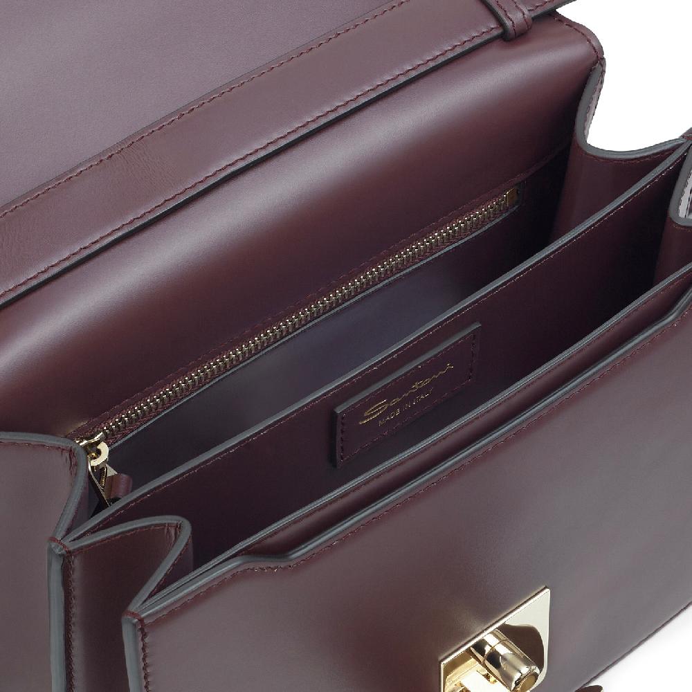 Santoni Borsa a tracolla in pelle bordeaux Outlet