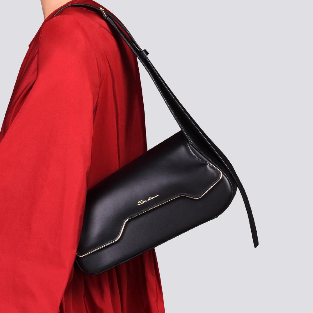 Santoni Borsa ThePluto in pelle nera Saldi
