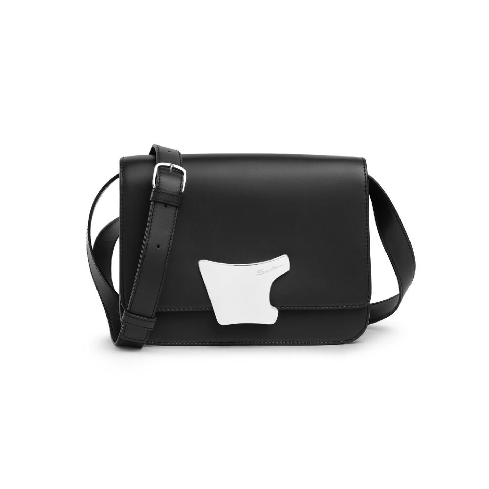 Santoni Borsa a tracolla in pelle nera Hotsell