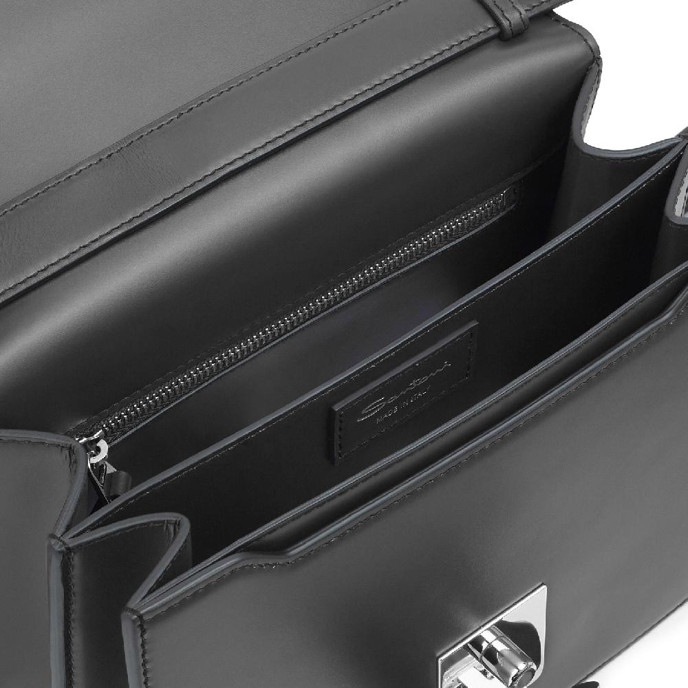 Santoni Borsa a tracolla in pelle nera Hotsell