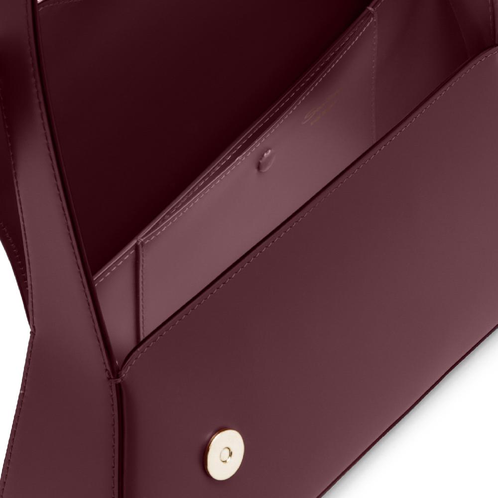 Santoni Borsa ThePluto in pelle bordeaux Vendita Calda
