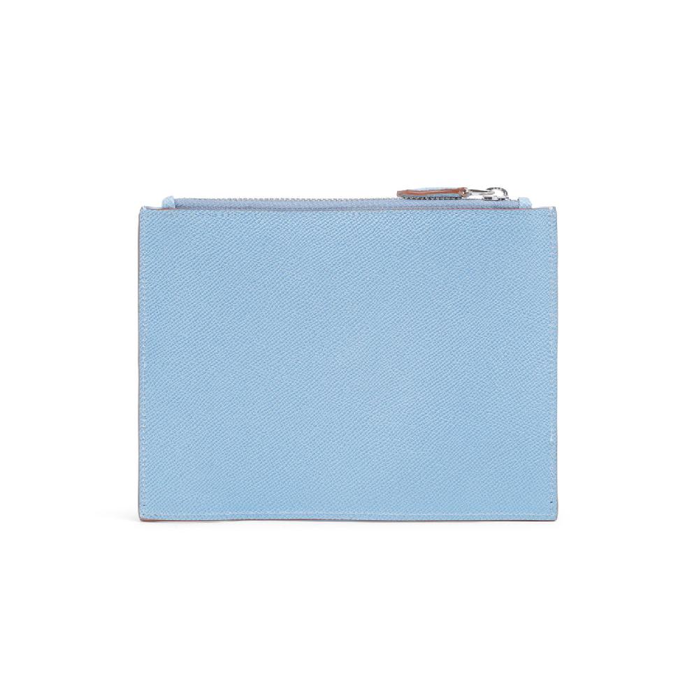 Santoni Pouch piccola in Saffiano azzurro In Linea